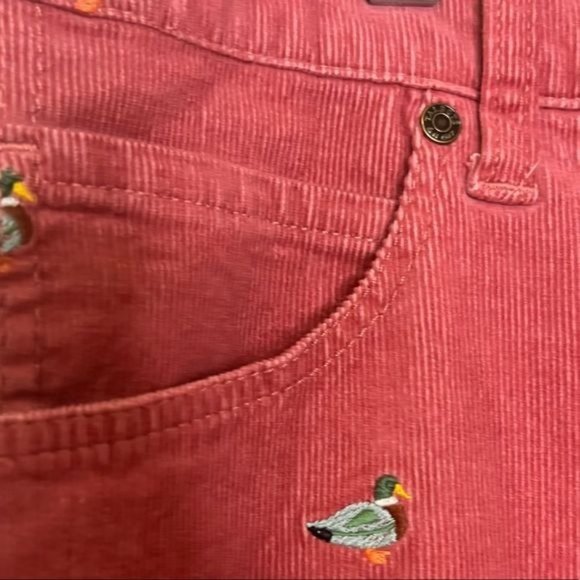 ❤️Sold Talbots Stretch Corduroy Straight Leg Pant Mallard Embroidered Size 18 - Picture 7 of 15